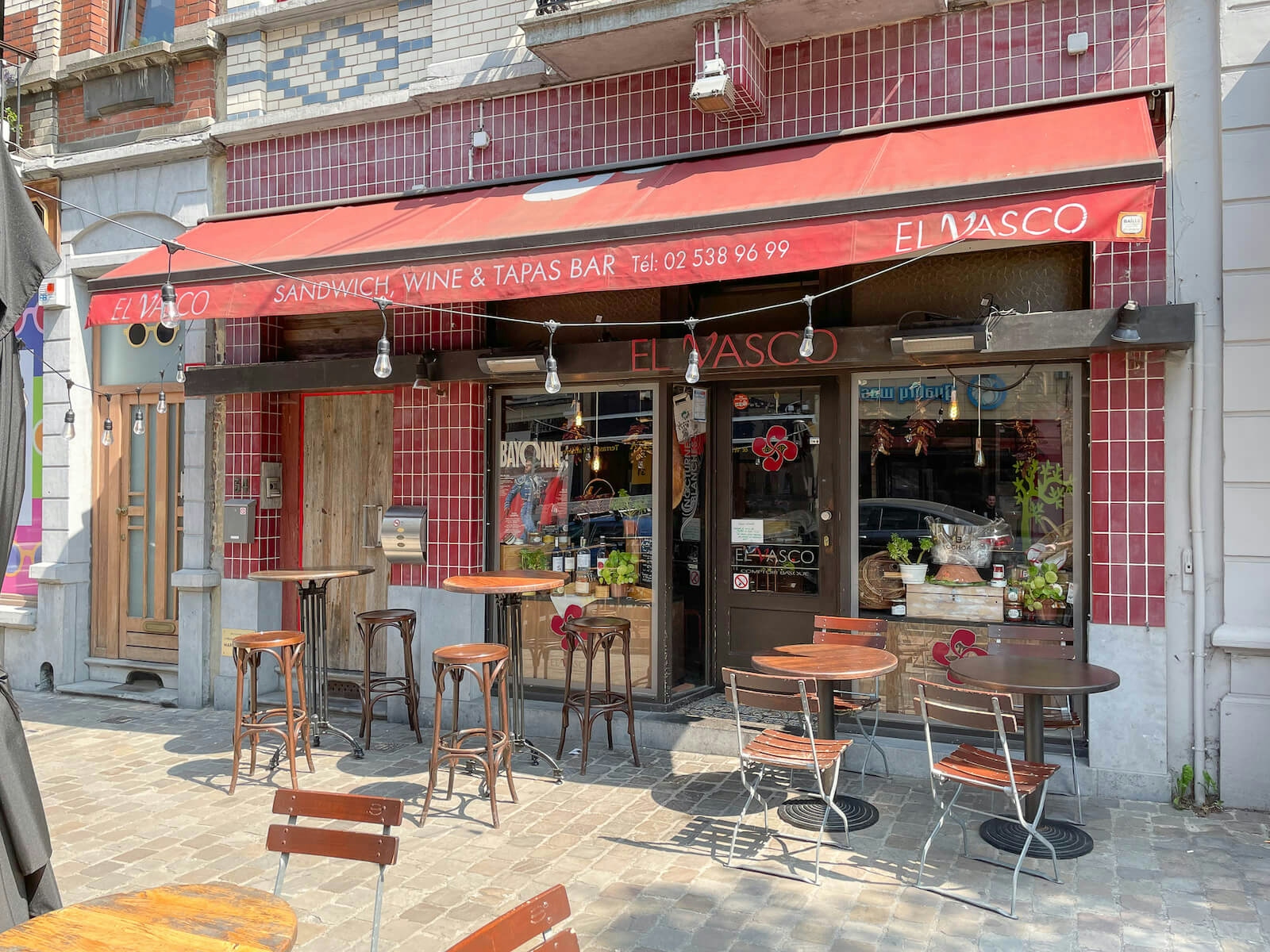 Terrasse du restaurant El Vasco à Ixelles